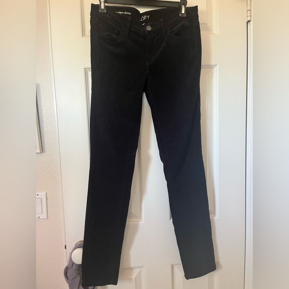 ann taylor LOFT the modern skinny women’s black corduroy pants